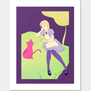 Chusha cat and Alice Posters and Art